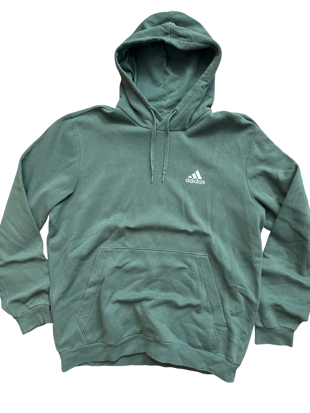 Adidas Men’s Green Hoodie Size XL Pullover Adidas Logo Faded Soccer Futbol
